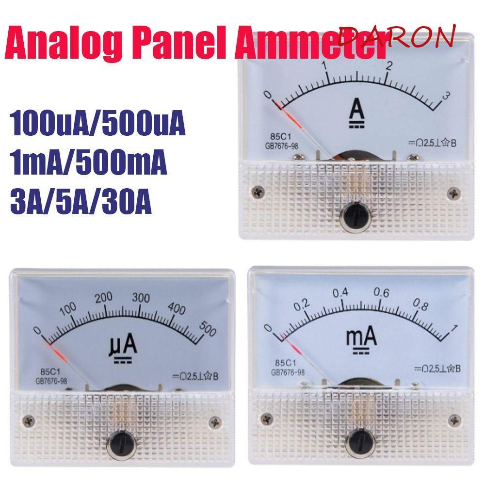 Đồng hồ đo bảng điều khiển tương tự DARON, DC 100uA / 500uA / 1mA Ampe mét, Đầu Ampe kế 85C1 500mA /