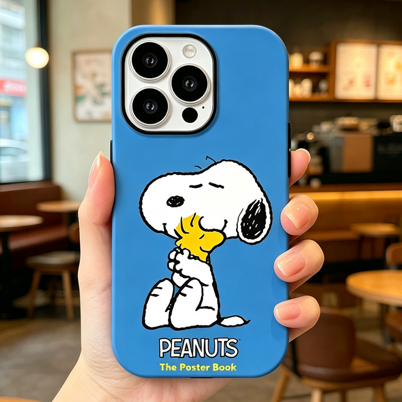 Snoopy Woodstock 2 Trong 1 Phim Ốp lưng iPhone 17 Pro Max Air 16 Pro Max 15 Pro Max Ốp lưng Cho iPho