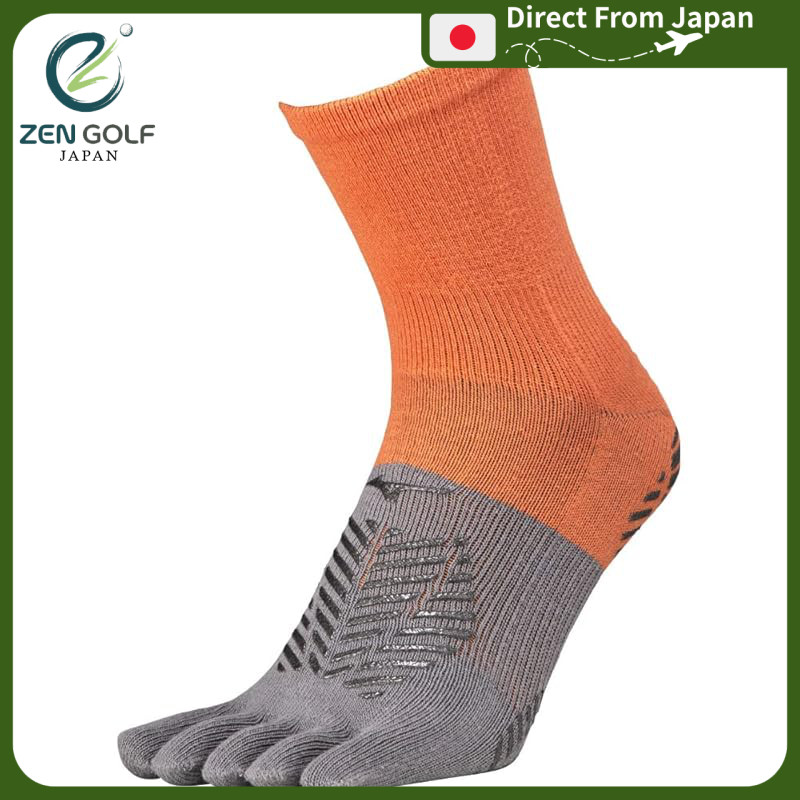 [Mizuno] Soccer Wear Zero Glide Short Socks 5 Finger Grip P2MX2510 Flame Orange Size S 23.0-25.0 cm