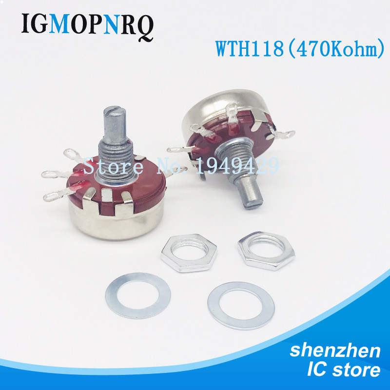 2 Chiếc WTH118 470K 2W 1A Điện Áp Mới Xác Thực Biến Điện Trở VR Điện Trở 470K Ohm