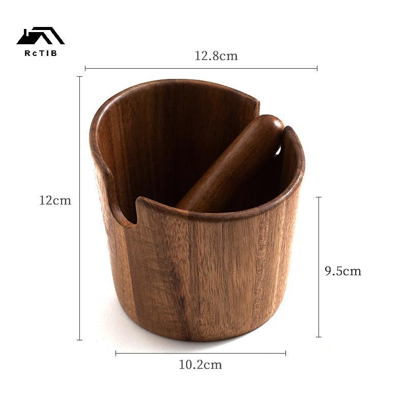 < RcTlB > Kno The Slag Buet Coffee Ground Kno Box Hộp đựng cà phê xay bằng gỗ nguyên khối Knoing Tan
