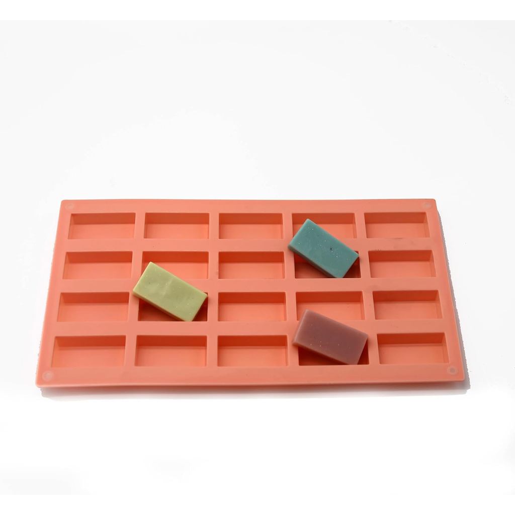 X-Haibei Hình Chữ Nhật Mini Khách Xà Phòng Chocolate Kẹo Khuôn Mẫu Xà Phòng Khuôn Silicon 20 Khoang 