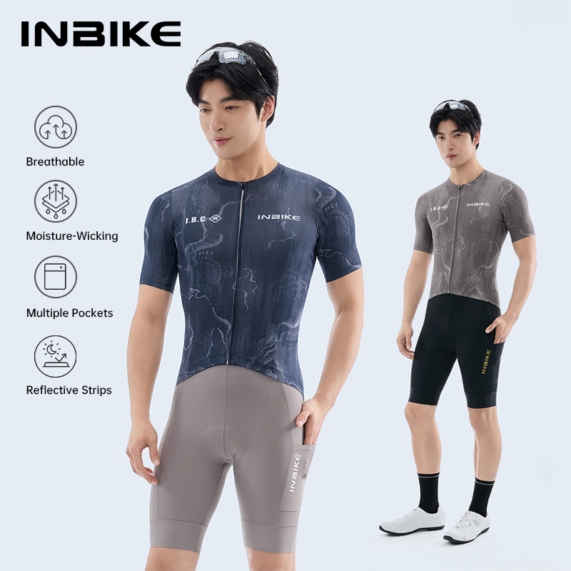INBIKE Powerband Áo Đi Xe Đạp Tay Ngắn Mùa Hè Cho Nam, Phong Cách Mới