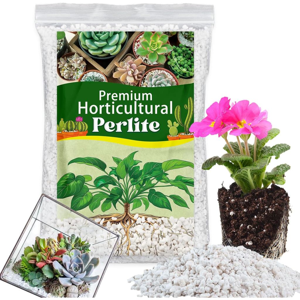 Perlite làm vườn hữu cơ, Perlite tự nhiên cải thiện thoát nước, thông gió & tăng trưởng rễ, hỗn hợp 