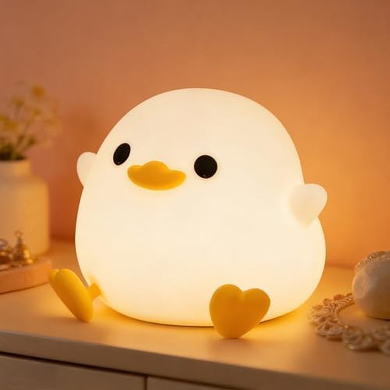 Night Light, Cute Pink Penguin Lamp with Hat, Nursery Nightlight for Baby , Rechargeable/Dimmable,LE
