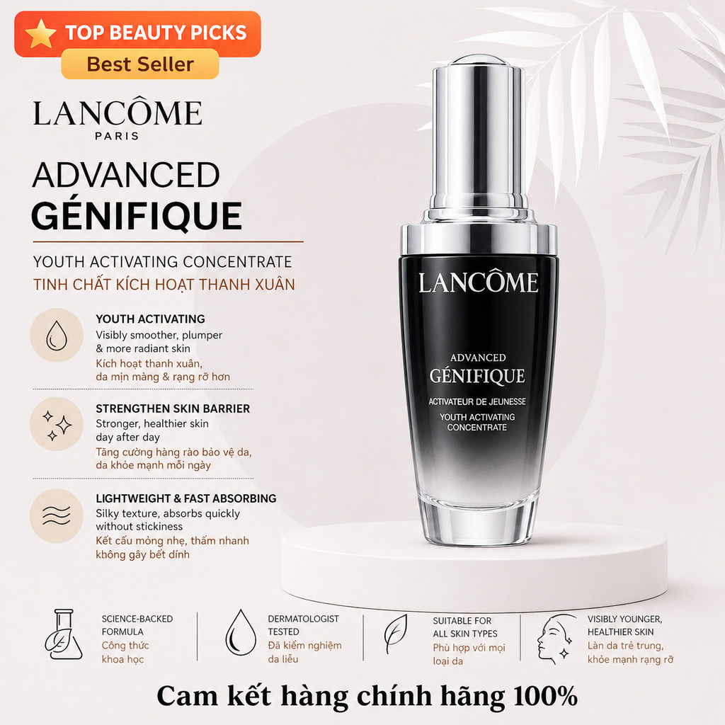 [CHÍNH HÃNG] 𝓛𝓐𝓝𝓒𝓞𝓜𝓔 Advanced Génifique Serum 100ML – Serum Phục Hồi Da, Cấp Ẩm & Chống Lão Hóa