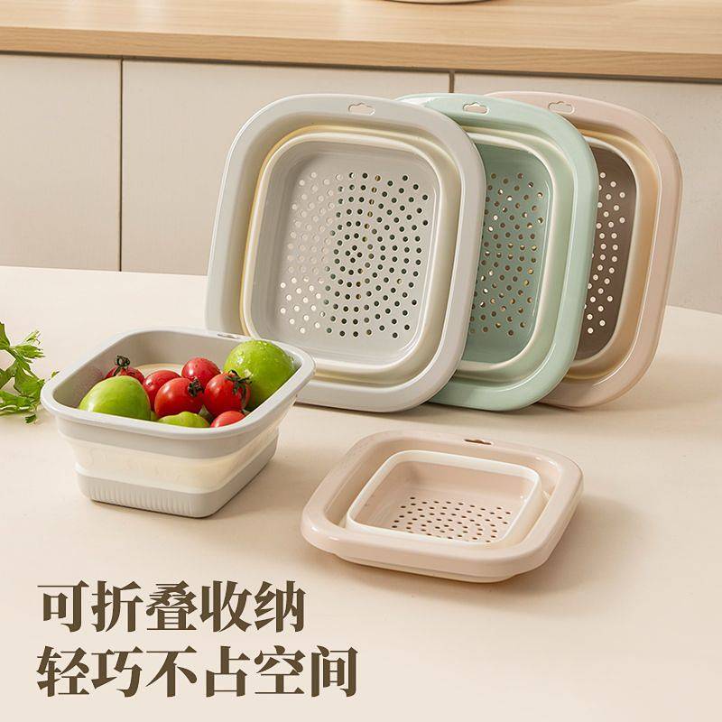 Double-Layer Multifunctional Fruit Kitchen Vegetable Washing Household Thickened Draining Living Roo