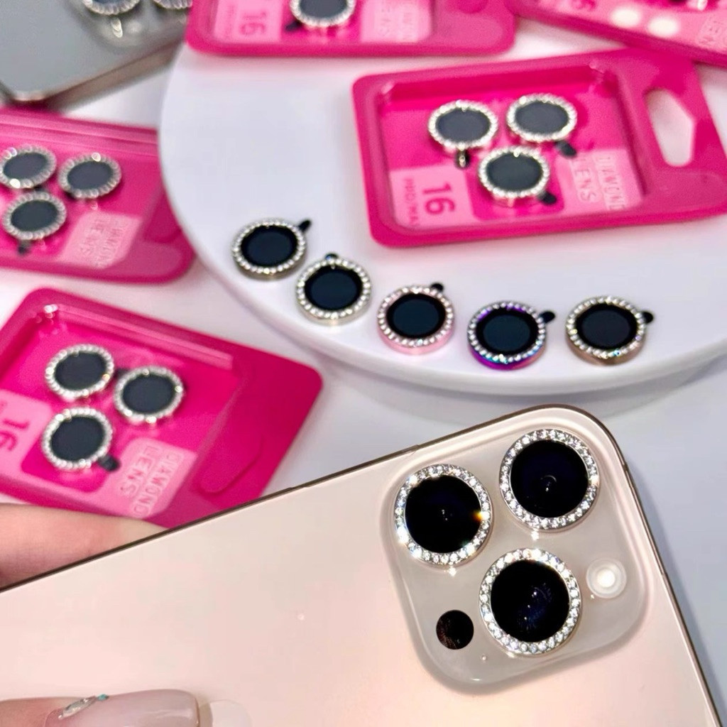 Vòng Kim Cương Ống Kính Máy Ảnh Cho iPhone 11 / 12 / 13 Pro 12Mini 13Mini 17Air 17E 17Promax 17Pro K