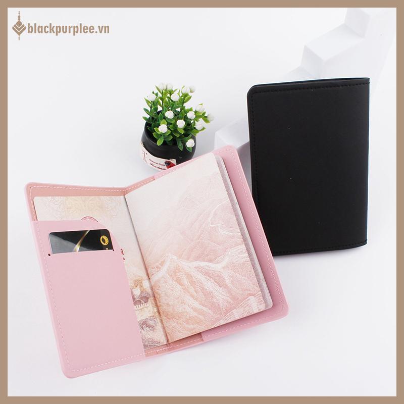 BURPLE Lover Couple Passport Cover Hot Stamping Plane Travel Passport Cover Holder.