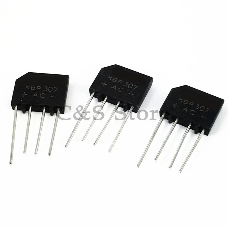 10 chiếc KBP307 KBP310 KBP206 KBP210 Bộ chỉnh lưu cầu phẳng