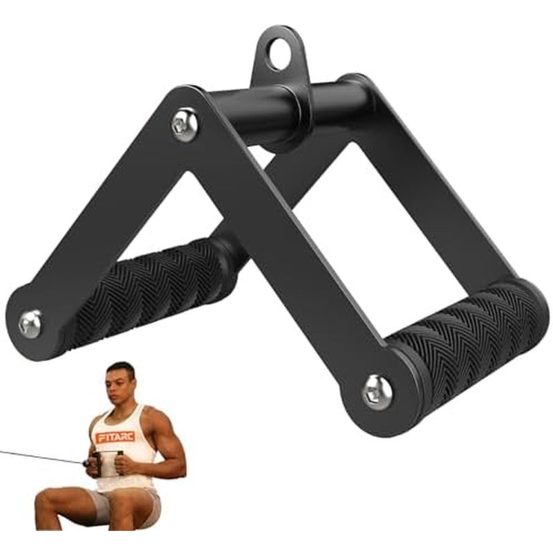 Fitarc Double D Row Handle Cable Attachments for Gym, Non-Slip V Bar Attachment for Home Gym Equipme