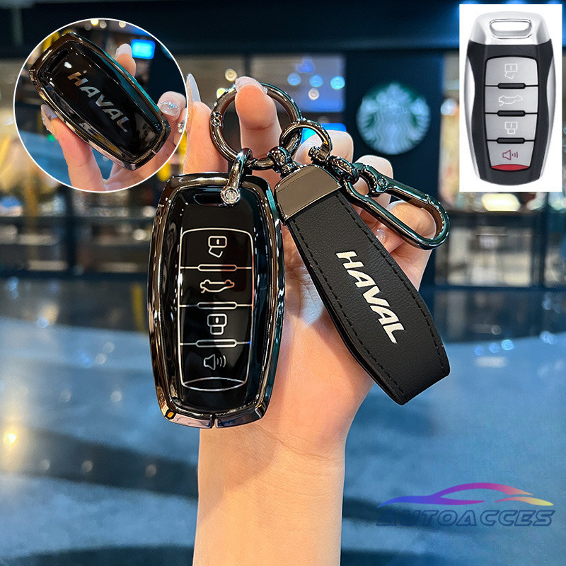 Vỏ chìa khóa từ xa cho HAVAL H6, HAVAL Jolion, HAVAL H6 PHEV 4 nút Giá đỡ chìa khóa Bảo vệ vỏ
