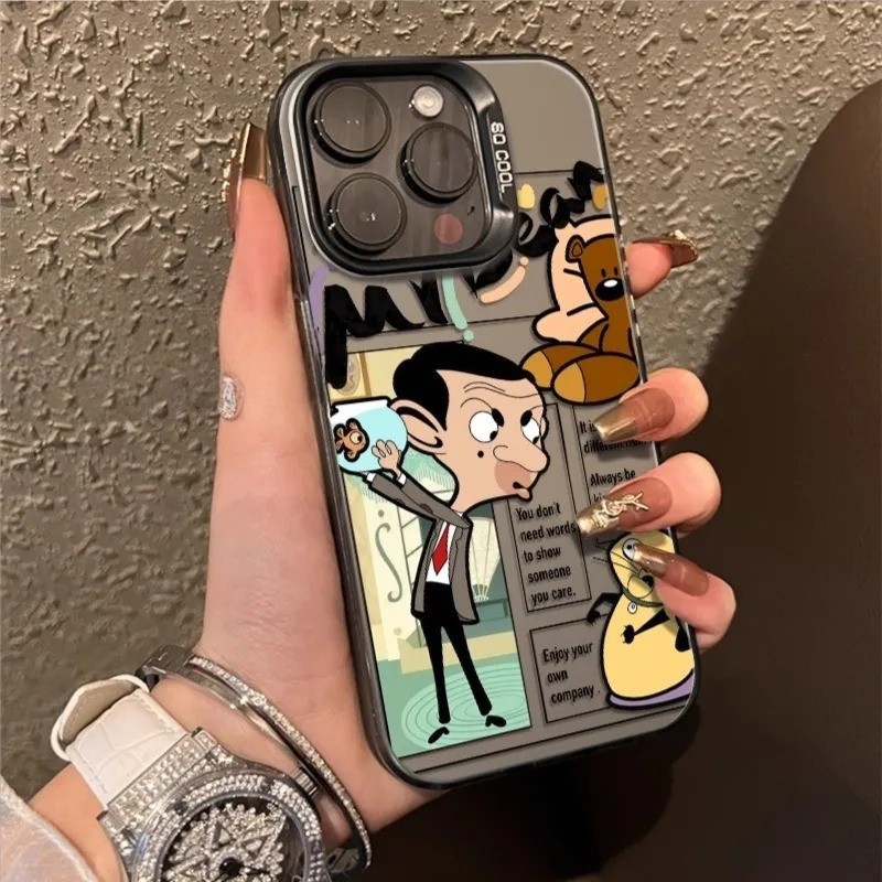 ốp lưng iphone Mr. Bean ôm chú cá vàng Cho Iphone 17 14 15 16 11 12 13  Pro Max Plus AIR