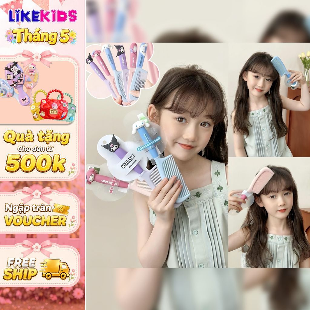 LƯỢC cho bé gái hoạ tiết dễ thương LikeKids