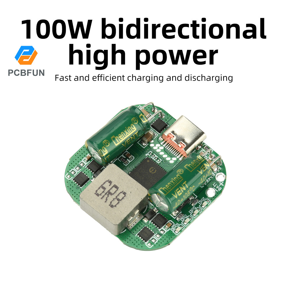 Pcbfun IP2368 2-5S Mô-đun sạc / xả công suất cao hai chiều với PD 100W Buck-Boost Sạc nhanh