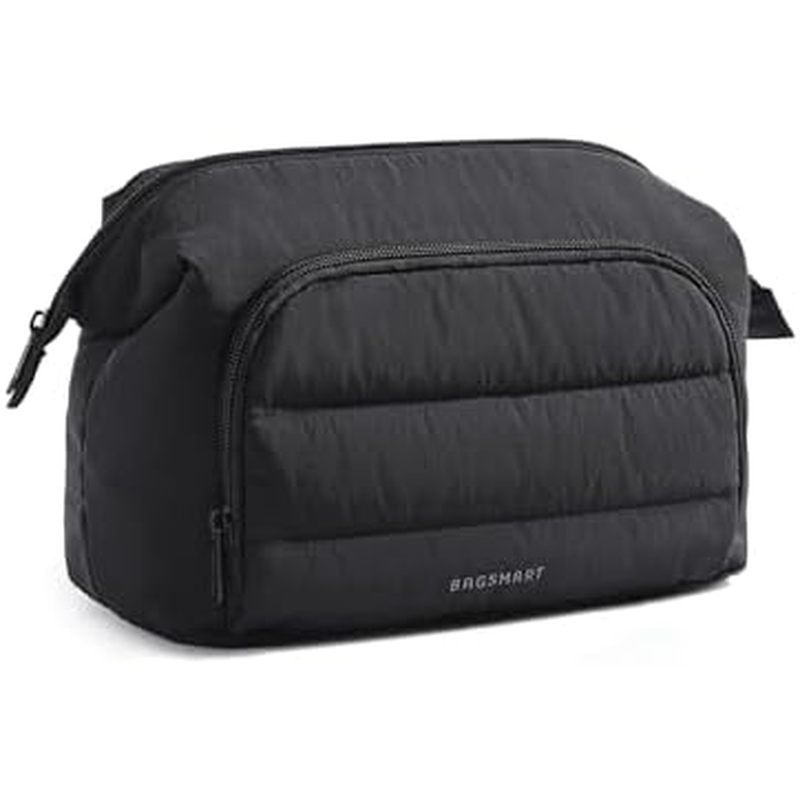 BAGSMART Travel Makeup Bag, Cosmetic Bag Small Make Up Organizer Case,Wide-open Pouch for Women Purs