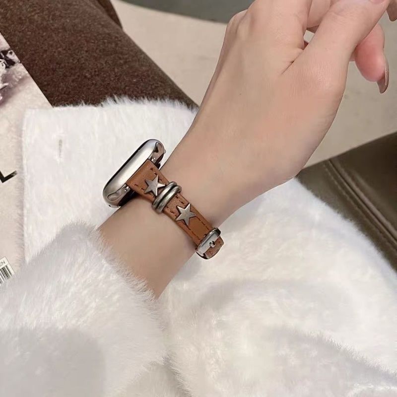 Thích hợp cho Huawei Huawei Fit4 / 4Pro Da Thật Chính Hãng Vòng Tròn Đơn Punk Star Strap Fit2 Dây Đe