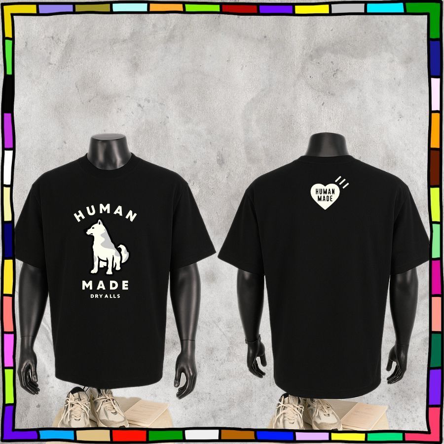 Áo Thun 𝘏𝘜𝘔𝘈𝘕 𝘔𝘈𝘋𝘌 In Hình Sắc Nét, Áo Thun Nam Nữ - Tshirt 𝘏𝘜𝘔𝘈𝘕 Unisex, Form Oversize, 260GSM - MS