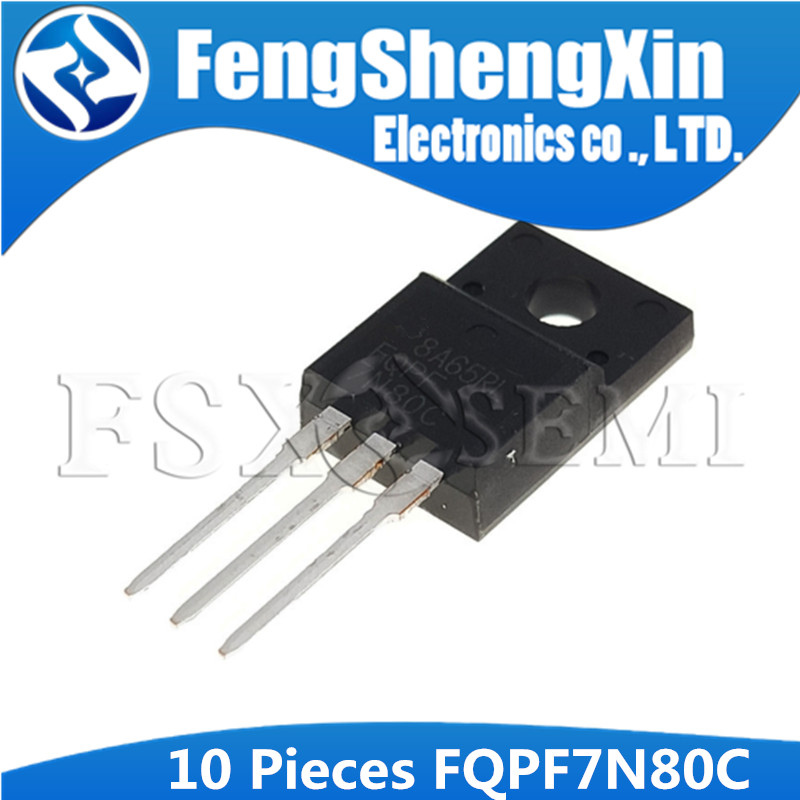 10 FQPF7N80C TO-220F FQPF7N80 TO-220 7N80 7N80C 800V N Loại MOSFET