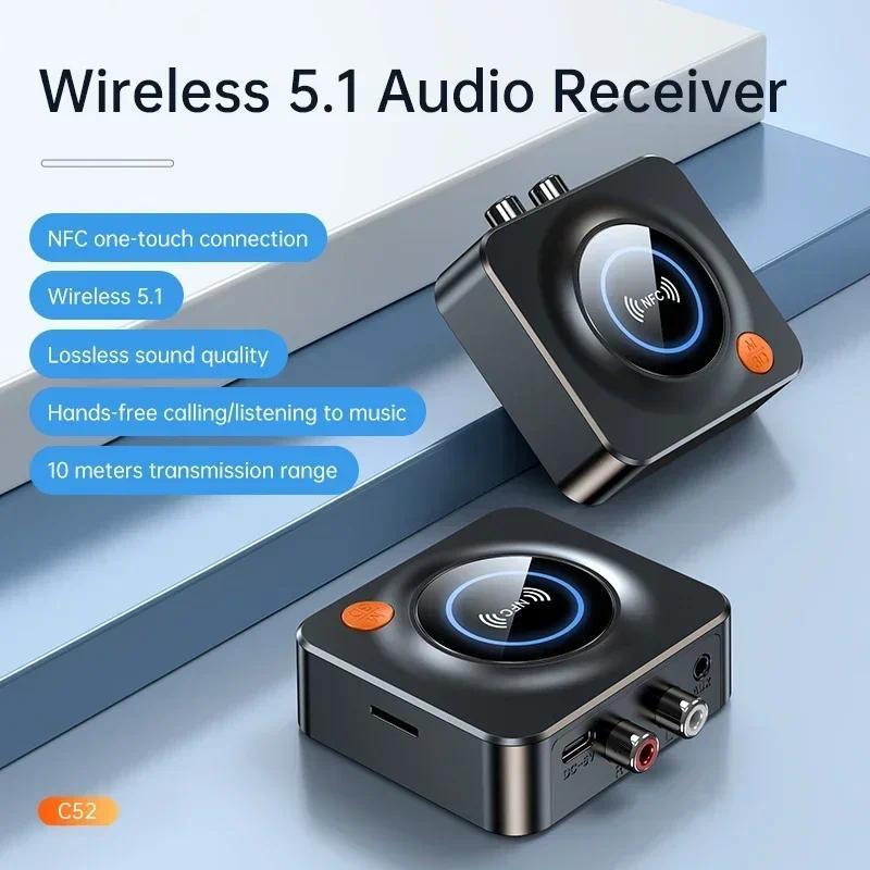 Mới NFC Bluetooth 5.1 Thu Xe Hơi NFC Stereo AUX 3.5 Mm Jack RCA Quang Bluetooth Âm Thanh Không Dây B
