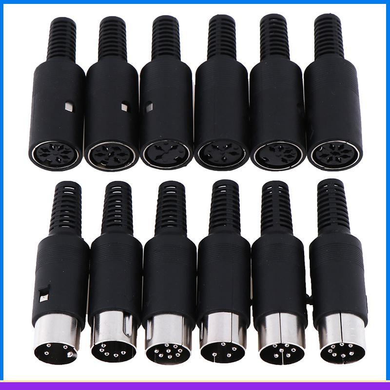 (COD) DIN Plug Soet Connector 3 / 4 / 5 / 6 / 7 / 8 PIN Giá đỡ cáp khung gầm nam / nữ không có giá t