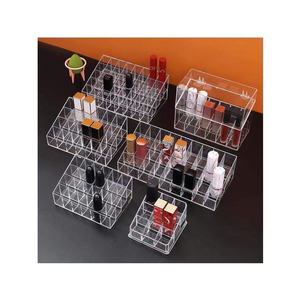 nail box nail box mắt mèo ngắn Son Môi Hộp Bảo Quản Chống Bụi Để Bàn Mỹ Phẩm Sơn Móng Tay Có Nắp Acr