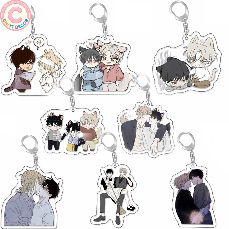 Móc Khoá  Anime Đêm Bên Làn Nước Hot BL Manhua Taeju Eui Hyun Trang Trí balo, cặp sách hình ảnh rõ n