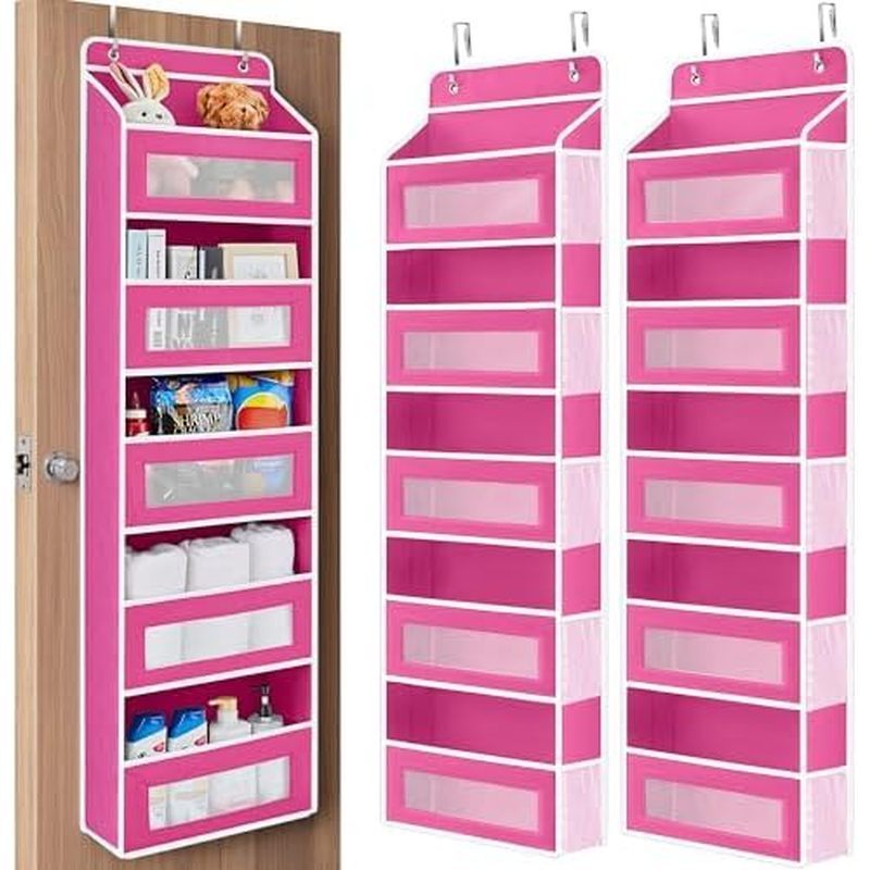 er The Door Organizer Storage, 5 Shelf Hanging Door Organizer with 5 Large Capacity Pockets, Anti Ti