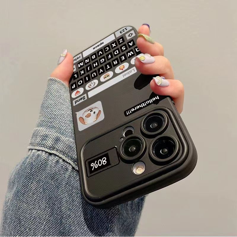 Ốp Bảo Vệ Mờ Chống Sốc Bao Gồm Tất Cả Mềm Chó Con Biểu Hiện Khung Trò Chuyện Tương Thích iPhone 17PR