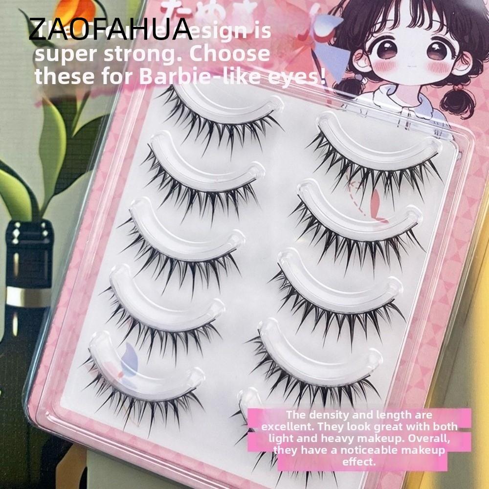 ZAOFAHUA Anime Hoạt Hình Lông Mi Giả, 7-14MM Đen DIY Lông Mi Nối Dài, Hợp Thời Trang Dễ Mặc Demon Cu