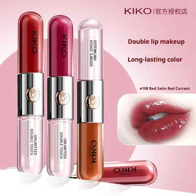 KIKO MILANO Hai Đầu Lip Glaze KIKO MILANO Tự Nhiên Lâu Dài Không Phai Màu Son Bóng Son Môi Trang Điể