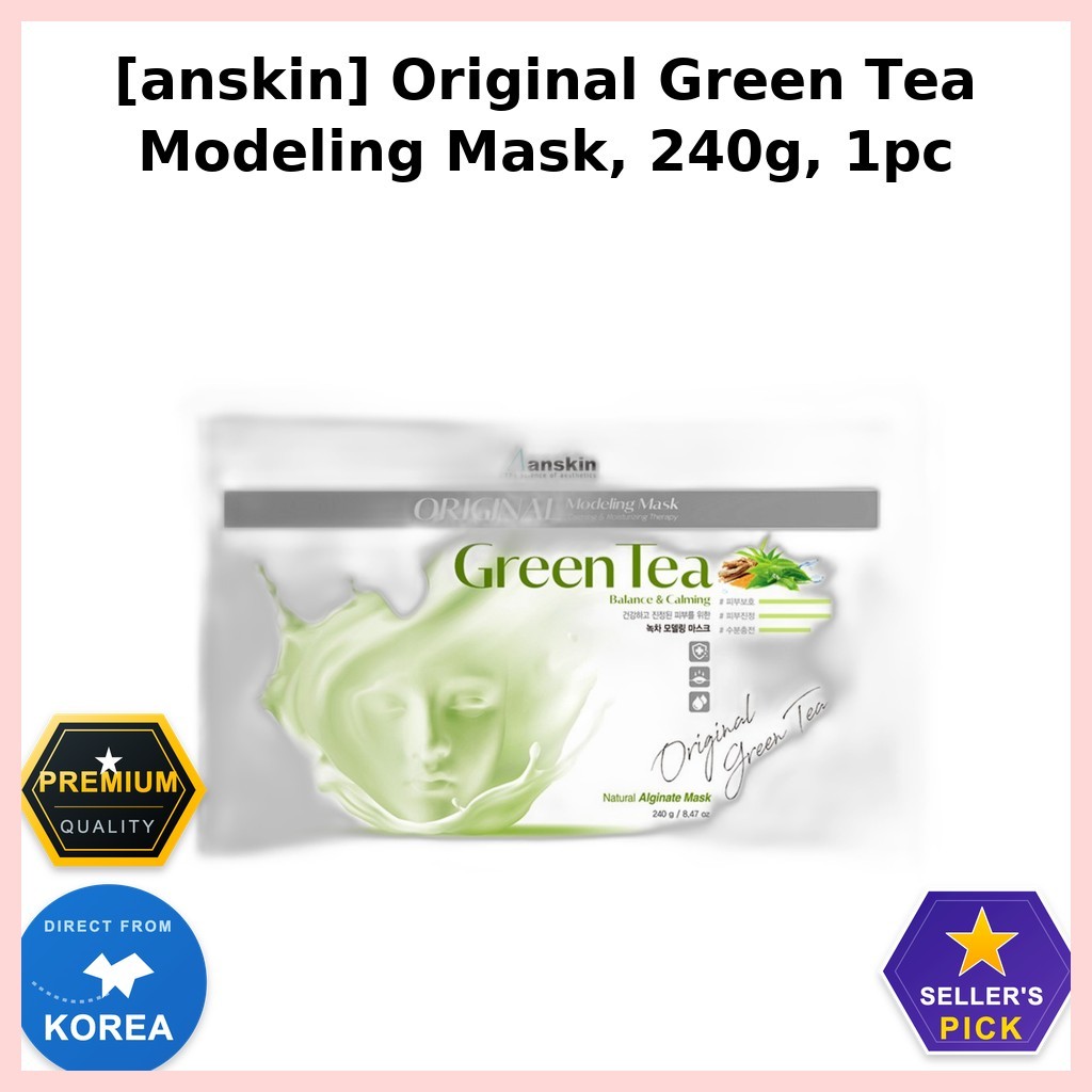 [anskin] Mặt nạ mô hình trà xanh nguyên bản, 240g, 1 mặt nạ mô hình Hàn Quốc / Độ ẩm tức thì của Rea