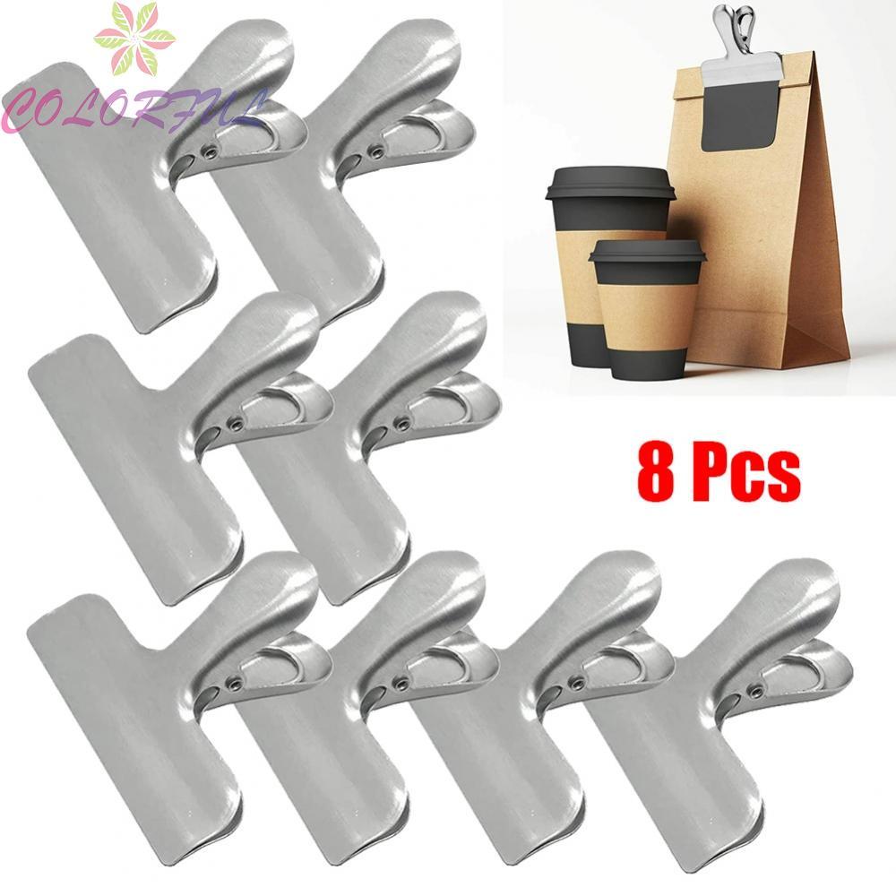 Clips For Kitchen Home Office Silver Stainless Steel 8Pcs Easy Operation