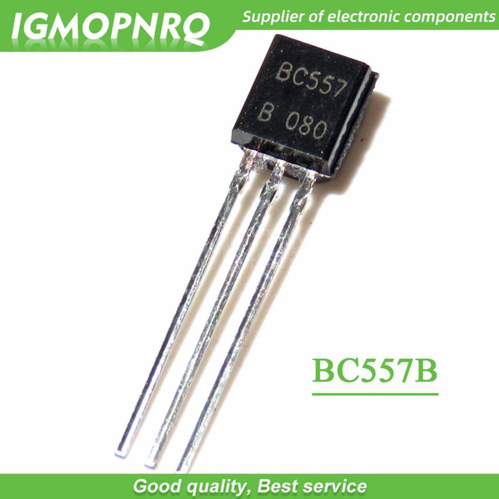 100 chiếc BC557B BC557 TO-92 Transistor lưỡng cực - BJT PNP -45V -100mA HFE / 450 chính hãng mới