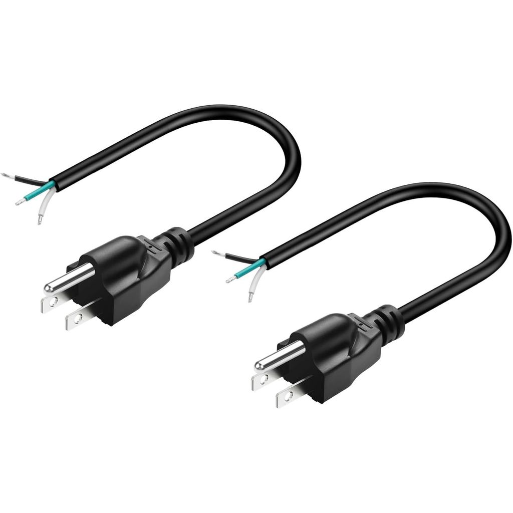 CERRXIAN 2Pack 18 Gauge 3 Prong Dây cấp nguồn thay thế hạng nặng 13A 110V 115V 120V Pigtail, NEMA 5-