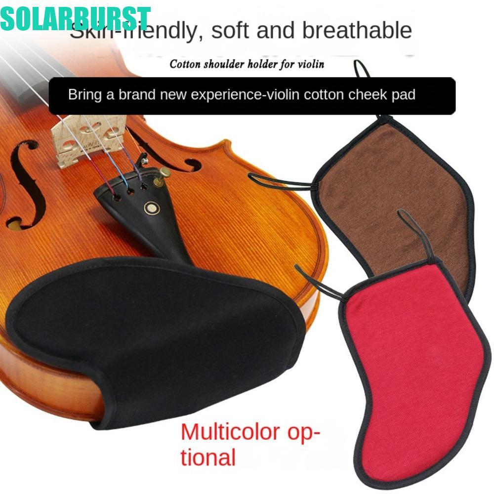 SOLARBURST Violin Vai Rest Pad, Cotton Đen / Đỏ Violin Chin Rest Pad, Fiddle Parts Protector Cushion