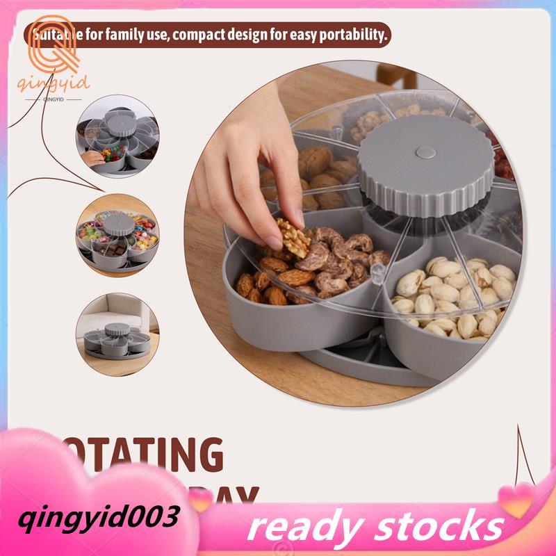 Hộp đựng đồ ăn nhẹ xoay Hoàn hảo cho đồ ăn nhẹ, đồ nhúng & món khai vị tiệc, hộp đựng có nắp chia kh