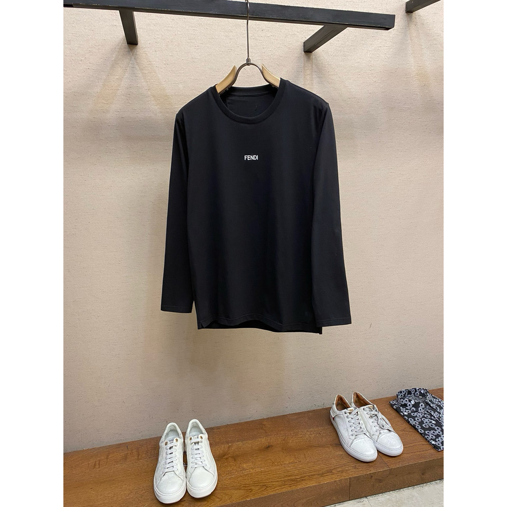 Fendi Áo Thun Nam Nữ - Phong Cách Mới, Tay Ngắn, Cổ Tròn