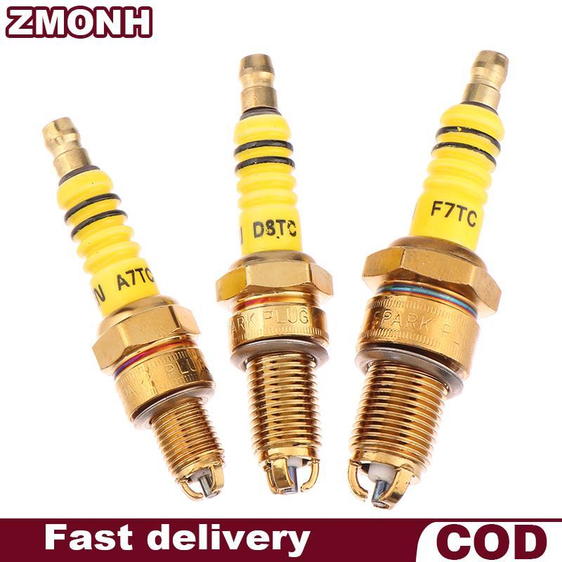 Zmo 1pcs Spark Plug 3 ba điện cực a7tc d8tc cho GY6 CG 50 70 110 125 150cc xe máy ATV Xe tay ga Dirt