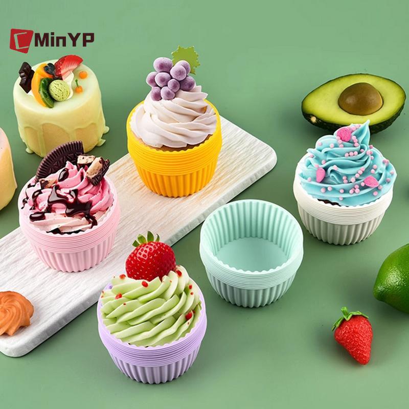 CyinYP 2 Khuôn Làm Bánh Silicon Cho Muffin Cupcake Nướng Thực Phẩm Silicone Bagels Chảo Nướng Non St