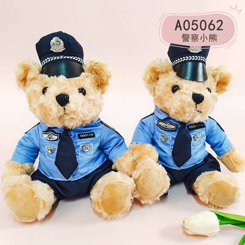 Cảnh Sát Giao Thông Gấu Búp Bê Nam An Ninh SWAT Lính Cứu Hỏa Sang Trọng Đồ Chơi Cảnh Sát Gấu Bông Bú