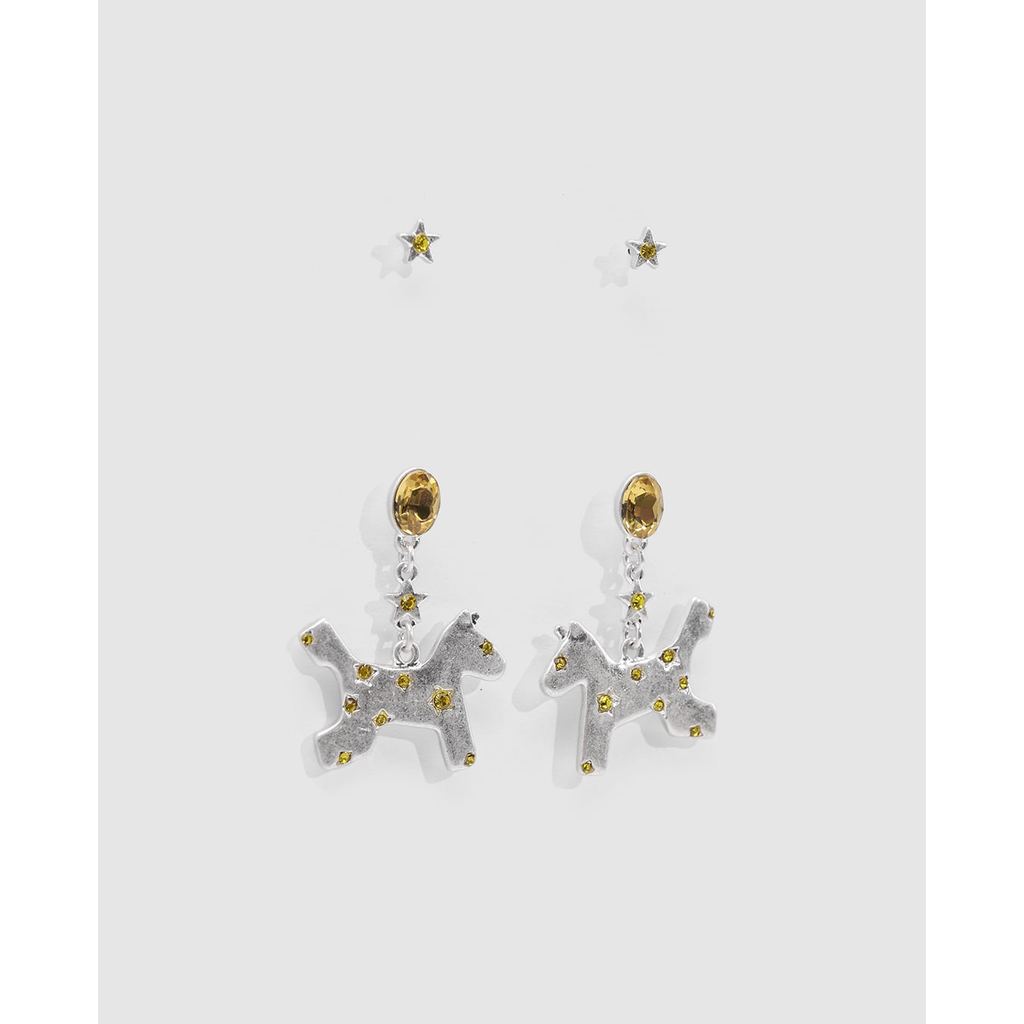 URBAN REVIVO - Set nhẫn và khuyên tai nữ đính đá_UAYA60022-MG1