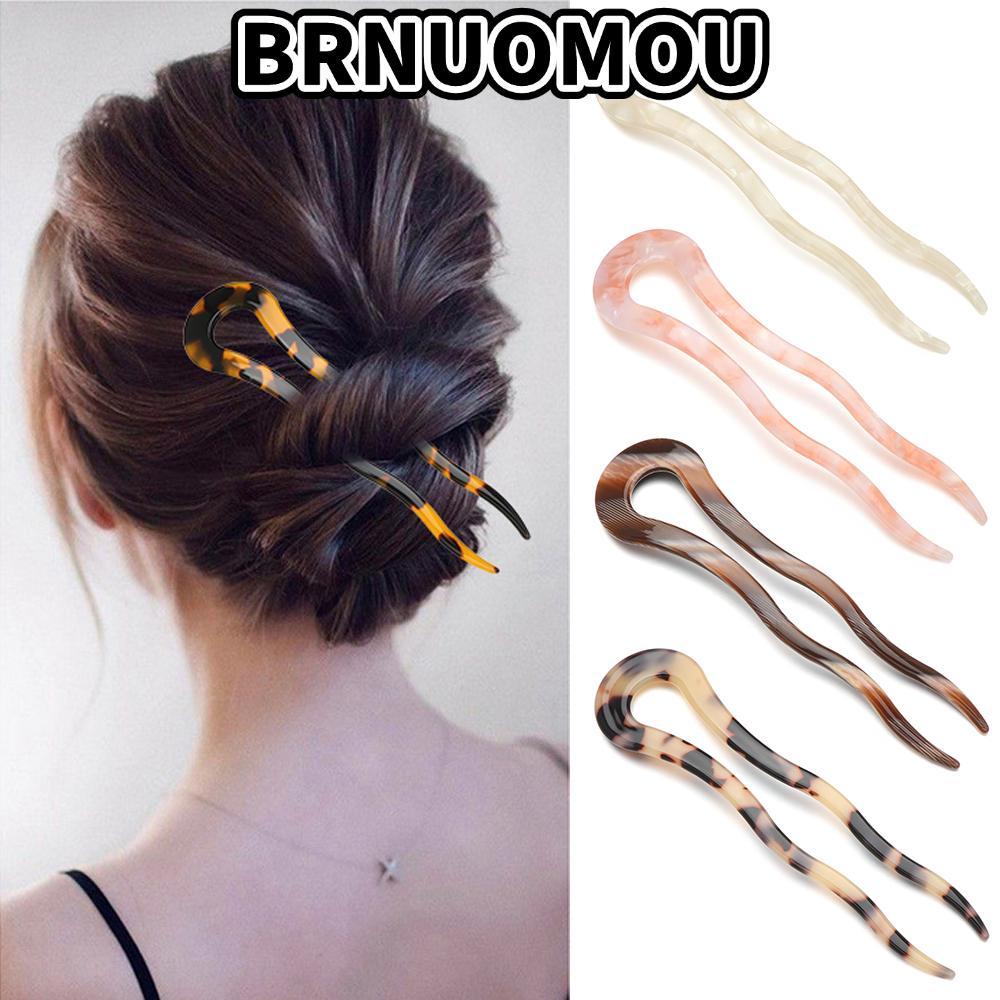 Kẹp tóc BRNUMOU Acetate Kẹp tóc da báo thanh lịch