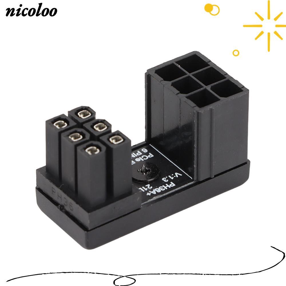 NICOLOO 2 Chiếc 6 Pin Nữ Sang 6pin Nam Adapter, 180 Độ Hàn Chắc Chắn Card Đồ Họa Adapter, Bền PH36A 