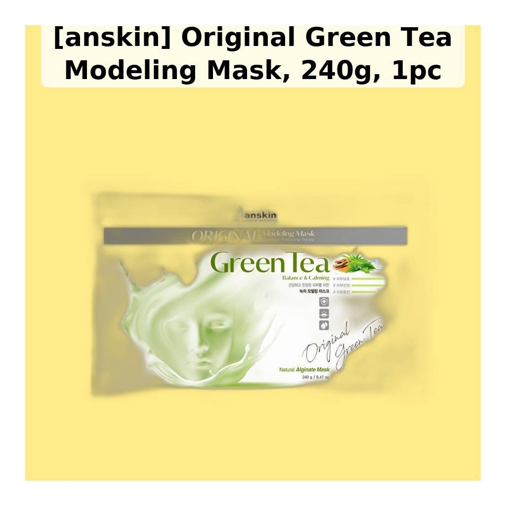 [anskin] Mặt nạ mô hình trà xanh nguyên bản, 240g, 1 mặt nạ mô hình Hàn Quốc / Công thức Alginate củ