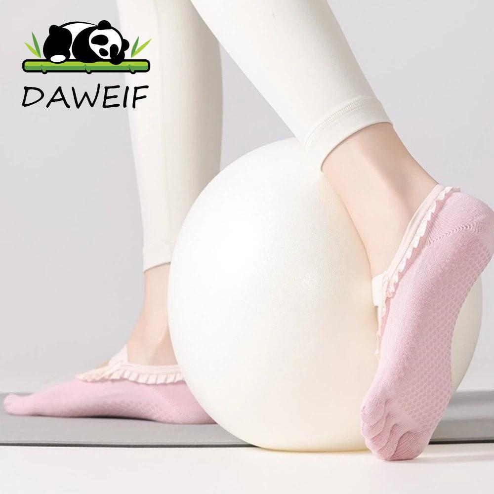 DAWEIF Five Toes Pilates Sock, Tất Silicon Grip Đáy Chống Trơn Trượt, Tất Thuyền Co Giãn Cotton Mềm 