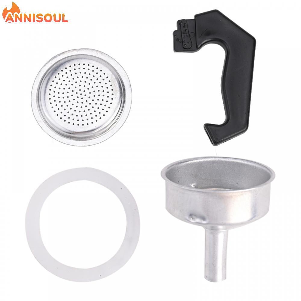 [NISO]Espresso Coffee Moka Pot Replacement Handle and Gasket Seal Enhanced Performance