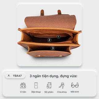 Balo Yuumy (Thời trang nữ cổ điển cỡ trung - Balo da Seasand YBA47)