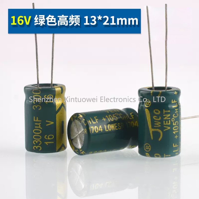 (10 Cái) Tụ Điện Phân Nhôm 16V 3300UF Tuổi Thọ Dài Chèn Trực Tiếp 3300UF16V 13x21mm Tụ Điện