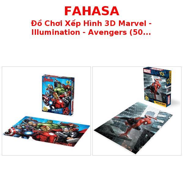 Đồ Chơi Xếp Hình 3D Marvel - Illumination - Avengers (500 Mảnh Ghép)/Spider Man (200 Mảnh Ghép)